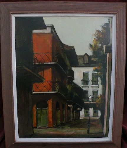 DELL WELLER (1927-) Louisiana art New Orleans street scene painting