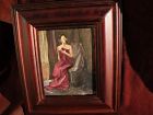 Decorative impressionist painting of elegant seated woman