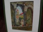 Watercolor painting of Mediterranean church