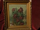 Roses still life floral oil painting circa 1900 signed