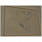 ANDRE DUNOYER DE SEGONZAC (1884-1974) pencil signed etching of lady removing slipper by important French artist