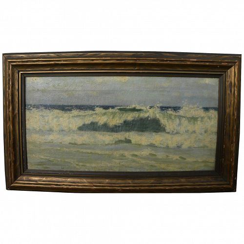 DEWITT PARSHALL (1864-1956) painting of coastal waves possibly Maine dated 1895