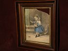 Currier and Ives print in original 19th century walnut and gilt frame "Little Snowbird"