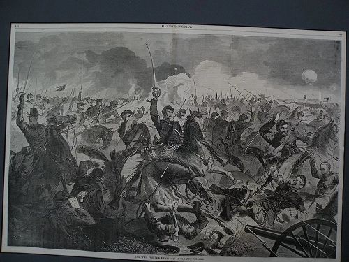 WINSLOW HOMER (1836-1910) wood engraving print of Civil War subject from Harpers Weekly 1862