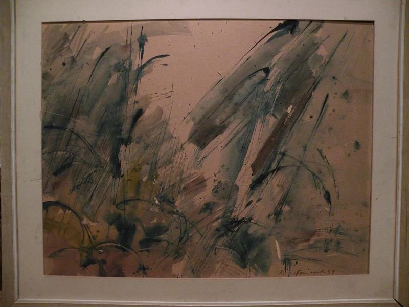 ROBERT M. FREIMARK (1922-2010) original abstract watercolor painting dated 1959
