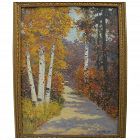 GEORGE FOREST PAYNE (20TH century American) beautiful high autumn impressionist landscape painting