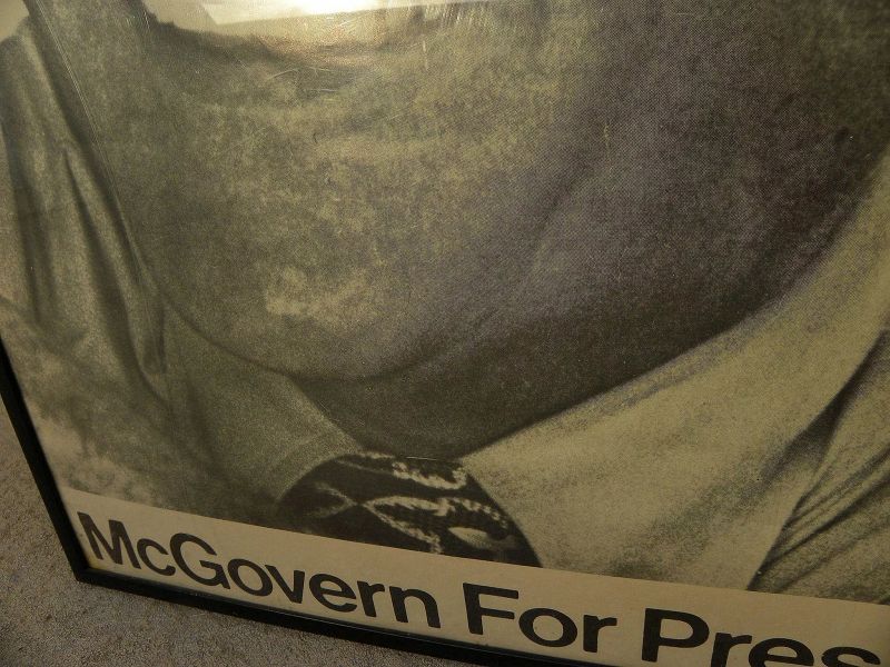 George McGovern for President 1972 poster vintage political memorabilia
