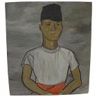 Indonesian art oil on panel painting of a man