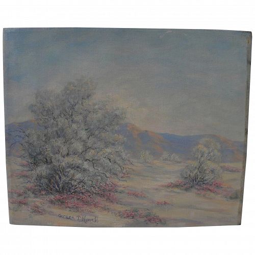 California plein air art impressionist desert painting by listed artist GRACE T. HOWELL (1876-1966)