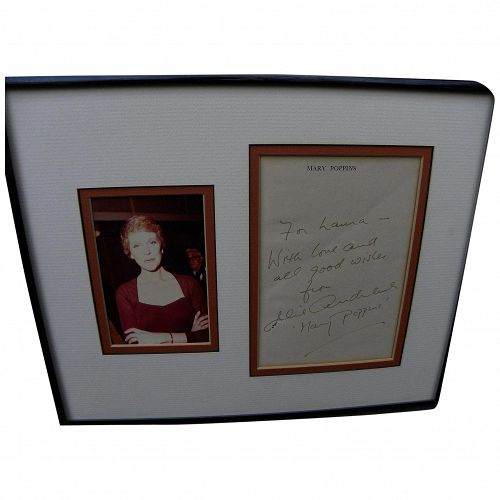 Julie Andrews original signed handwritten personal note on Mary Poppins stationery