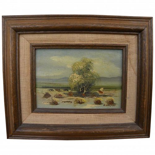 KENNETH WALFORD (20th century California) plein air desert landscape painting