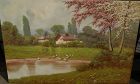 JOSEPH DANDE 1911- Hungarian art impressionist spring landscape painting