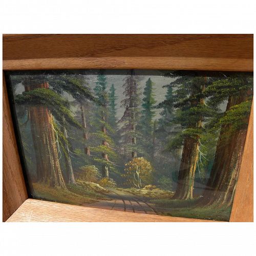California art painting of sequoia or redwood forest