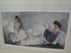 WILLIAM RUSSELL FLINT (1880-1969) important English 20th century watercolor artist limited edition signed photolithograph print "Interlude"