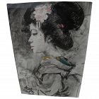 ROLAND STRASSER (1895-1974) painting of Japanese Geisha by important Austrian artist