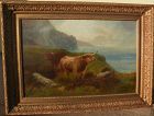 Scottish art highland cattle painting after Louis Bosworth Hurt (1856-1929)