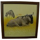RICHARD LUNEY contemporary American artist finely detailed large painting of African game animals