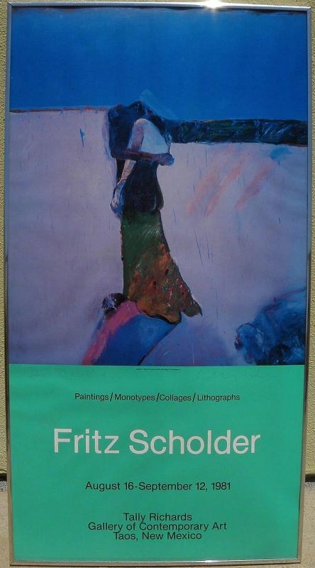 FRITZ SCHOLDER (1937-2005) pencil signed 1981 poster for Taos New Mexico gallery by the noted American Indian artist