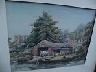 JAMES C. MIDDLETON (1894-1969) English watercolor painting of boathouse by listed artist