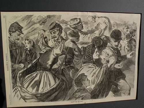 WINSLOW HOMER (1836-1910) wood engraving print of Civil War subject from Harpers Weekly 1863