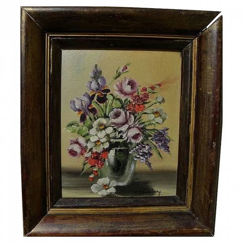 JANET EDNA GREENLEAF (1916-2003) floral still life painting