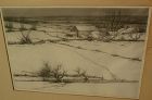 KERR EBY (1889-1946) fine winter snow Connecticut landscape etching print by American artist