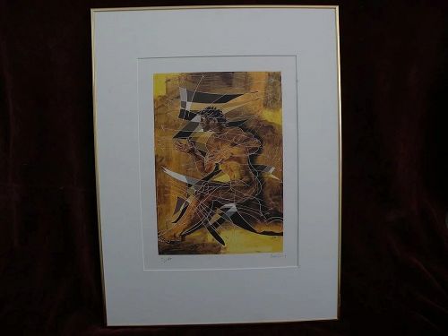 HANS ERNI (1909-2015) pencil signed color print by famous Swiss artist and designer