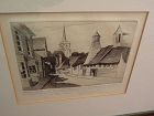 JOHN TAYLOR ARMS (1887-1953) pencil signed and inscribed 1939 etching of English town scene