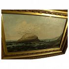 ALBERT HORATIO SLADE (1843-1922) early California art rare coastal painting in Hudson River style