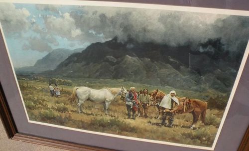MELVIN CHARLES WARREN (1920-1995) Western American art pencil signed print well listed artist