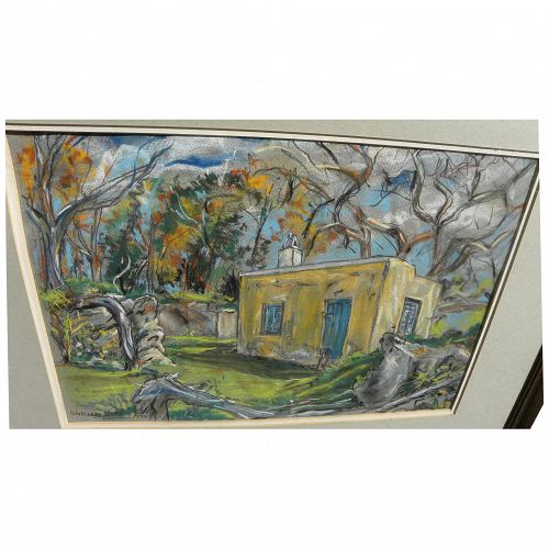 WILLIAM BEAL (1914-1995) pastel landscape drawing by son of artist Gifford Beal