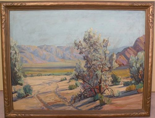 JAMES MERRIAM (1880-1951) California plein air art large desert oil painting