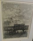 HENRY VAN NOTTI (1876-1962) New York City etching "The L" listed artist‏