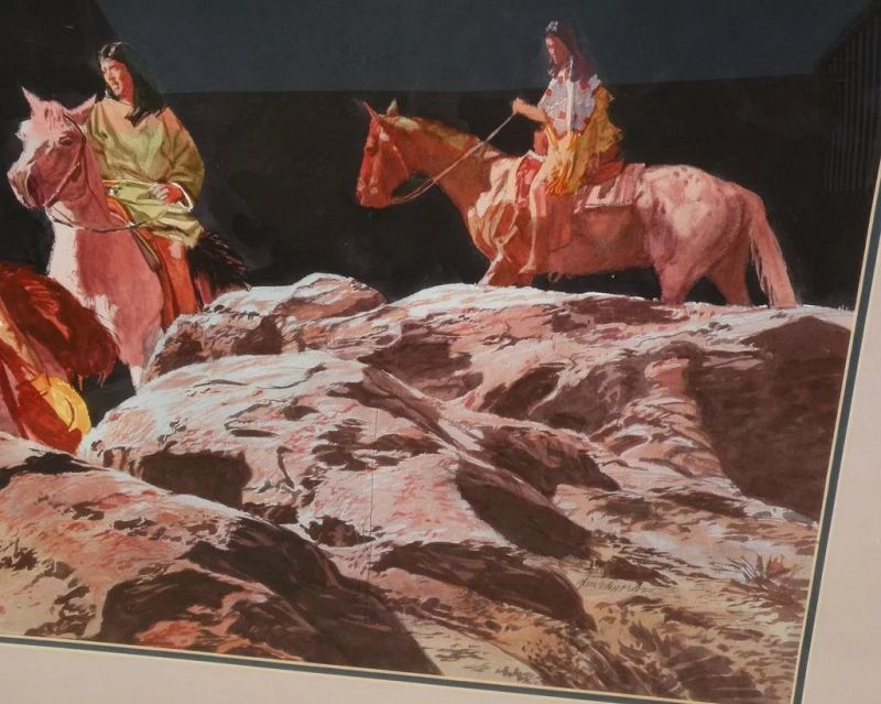 GLEN EDWARDS (1942-) contemporary American Western art original fine watercolor painting‏