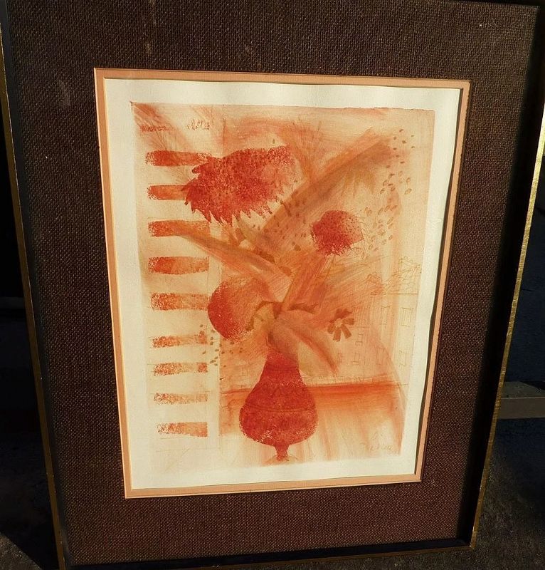 CHARLES LEVIER (1920-2003) Watercolor still life signed drawing