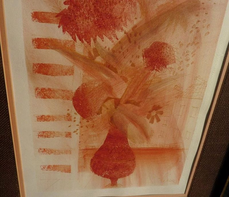 CHARLES LEVIER (1920-2003) Watercolor still life signed drawing