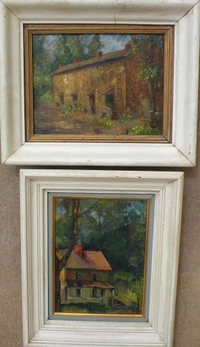 HARRY JAMES OSHIVER (1888-1974) pair of impressionist landscape paintings by listed Philadelphia artist