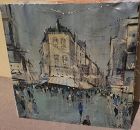 Mid century impressionist painting of Paris street scene
