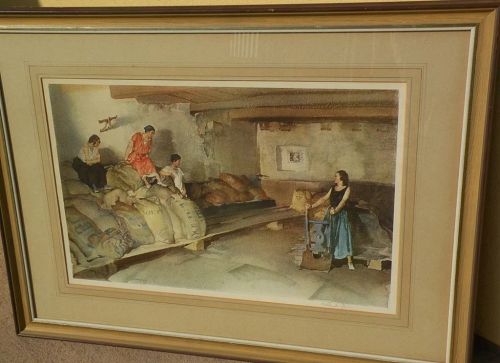 WILLIAM RUSSELL FLINT (1880-1969) important English 20th century watercolor artist limited edition signed photolithograph print "Provencale Granary"