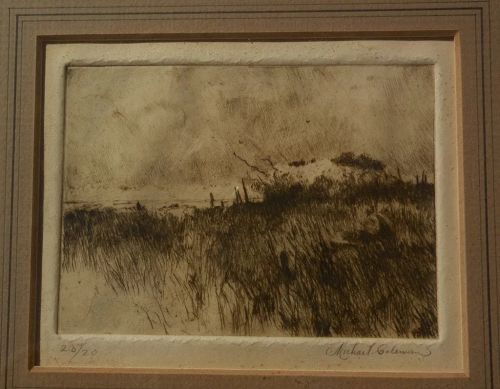 MICHAEL B. COLEMAN (1946-) pencil signed limited edition etching by well known western American artist