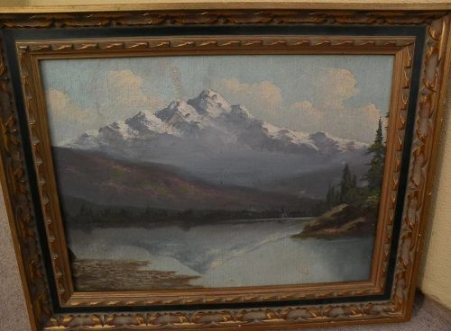 RICHARD DETREVILLE (1864-1929) Northern California art vintage mountain landscape painting