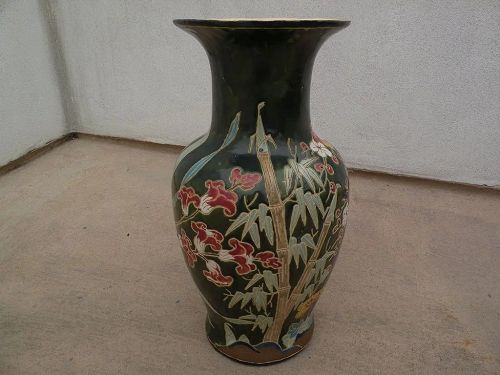 Decorative large hand made vintage vase signed on bottom with initial
