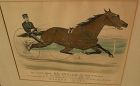 CURRIER & IVES original hand colored 1881 lithograph print "The Grand Horse ST. JULIEN, the 'King of Trotters'."