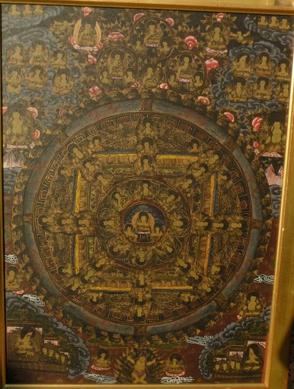 Asian art Tibetan thangka **PAIR** of highly detailed paintings
