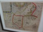 Antique engraved and hand colored 1614 map of Sinai and the Holy Land by cartographer William Hole