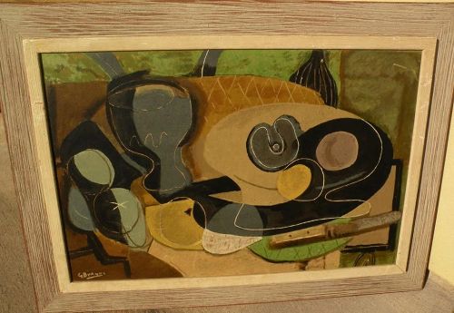 GEORGES BRAQUE (1882-1963) serigraph still life print after early still life painting