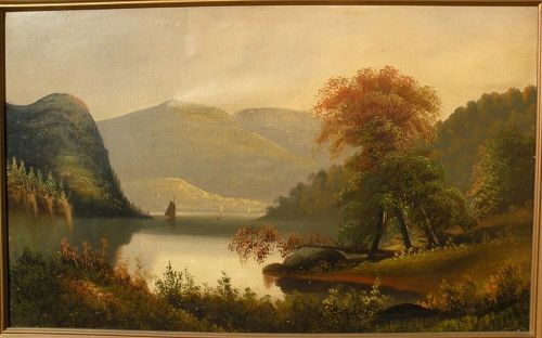 Hudson River School luminous 19th century American painting