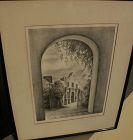 Vintage Texas art original pencil signed lithograph "The Alamo" by artist M. CRITTENDEN