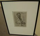 LOVIS CORINTH (1858-1925) pencil signed etching "Portrait of Hermann Struck" by highly important German artist