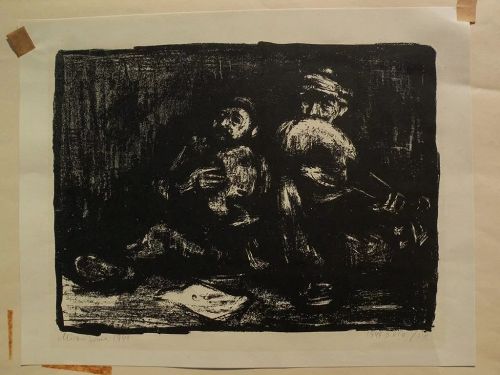 MIRON SIMA (1902-1999) pencil signed 1949 lithograph by well listed Russian born Israeli artist